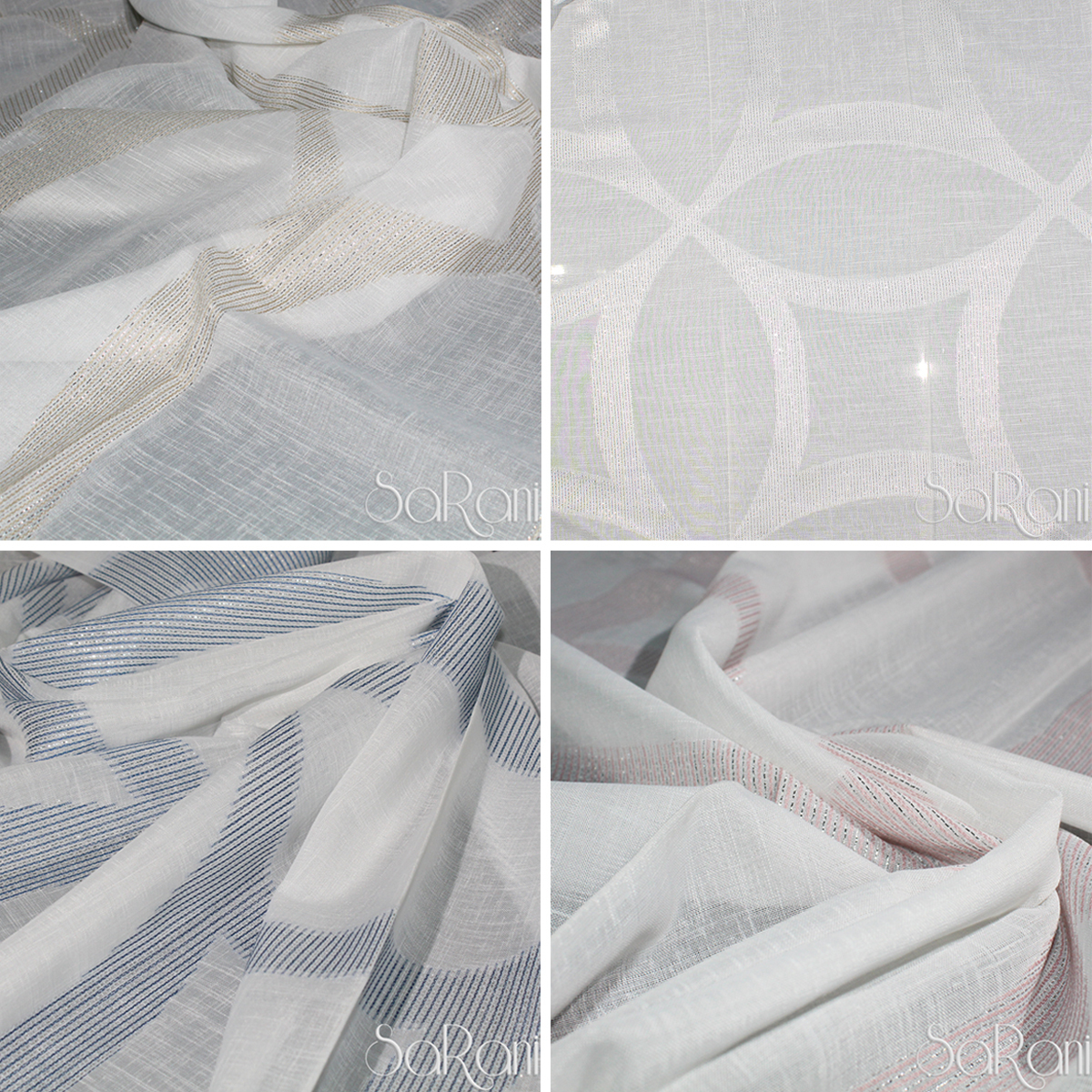 Tissu Airton Type Lin - Motif Floral - Hauteur 315 Cm - Vendu Au Mètre