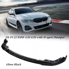 FOR 2019-2022 G20 330i/M340i GLOSS BLACK M STYLE FRONT BUMPER LIP SPLITTER