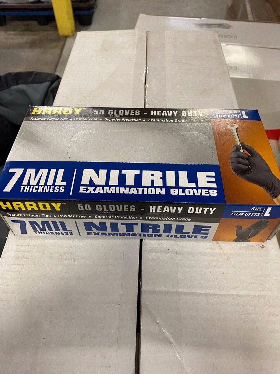 Hardy Nitrile Gloves MIL Blue Heavy Duty Powder Latex Free