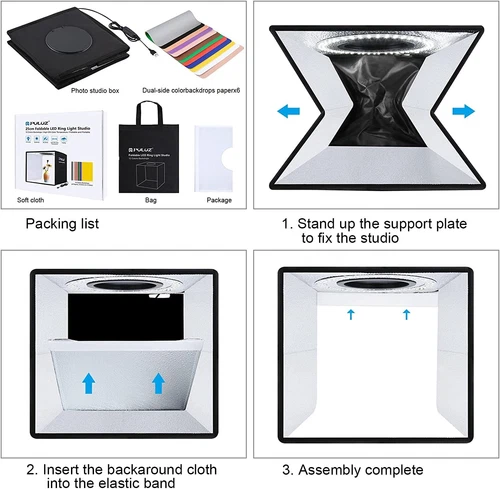 24" LED Photo Studio Light Box Portable Folding Photography Shooting Tent Kit - Bild 13 von 84
