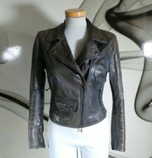 High End Designer Matchless Rare Fitted Real Leather Brown Jacket Coat Size 8