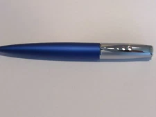 TERZETTI "TEX" BLUE Metal Large Heavy Ballpoint Pen- Velvet Pouch