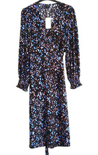 “IN THE STYLE” STUNNING BLACK, PINK & BLUE FLOATY MIDI DRESS SIZE 20 – BNWT!!!