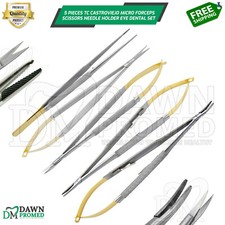 5 Tc Castroviejo Micro Surgery Str Cvd Scissors Needle Holder Forceps German G