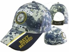 US NAVY RETIRED USN ROUND HAT DIGITAL CAMO OFFICIALLY LICENSED BY THE US NAVY 