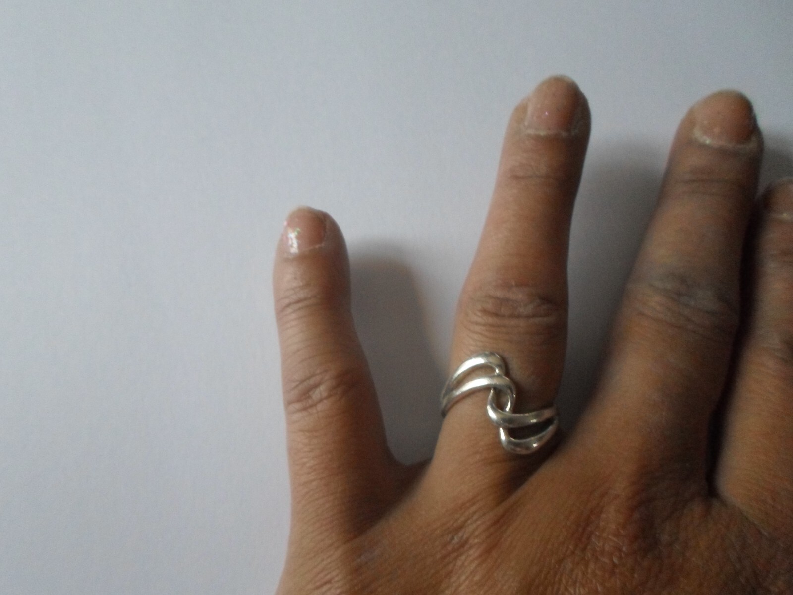 solid silver ring, intertwined openwork waves, si… - image 4