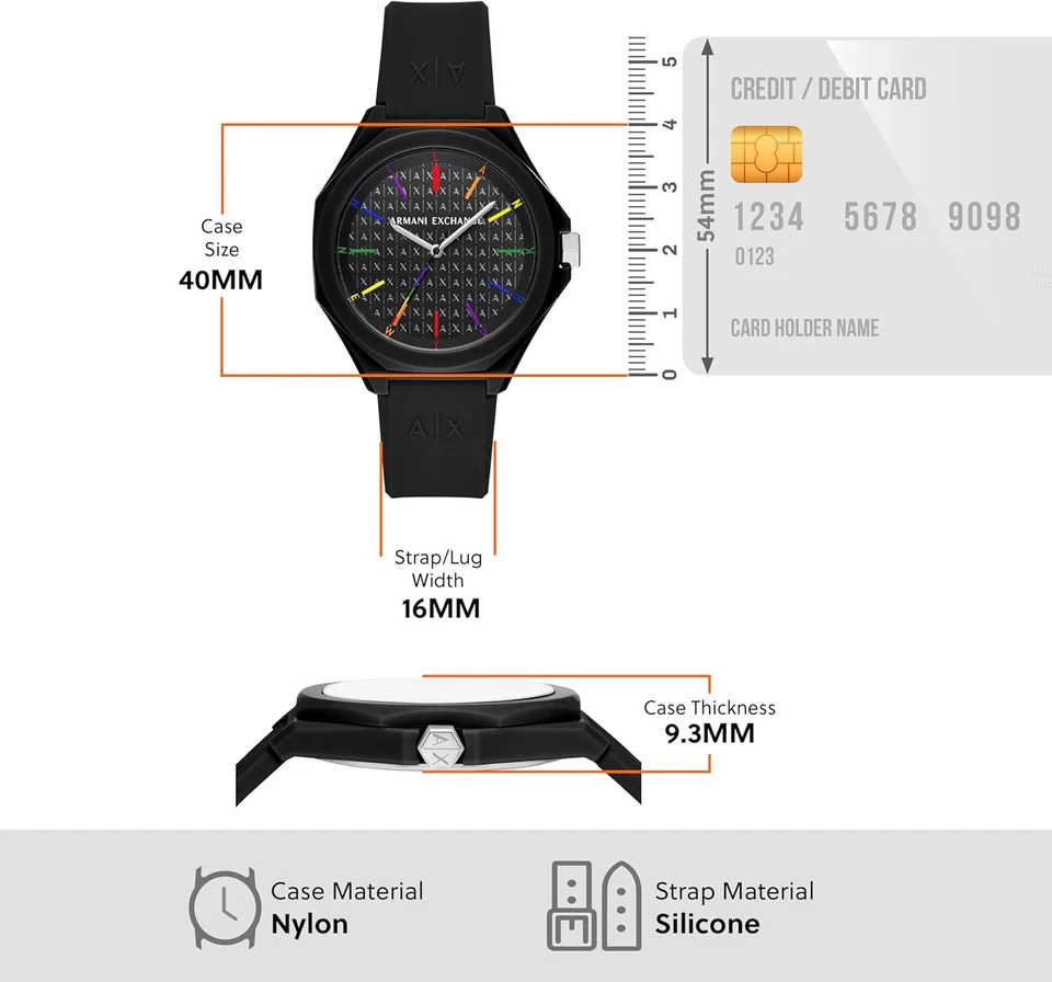 EMPORIO ARMANI Reloj Hombre Analógico Acero Inoxidable Negro Nuevo Foto 4 de 4