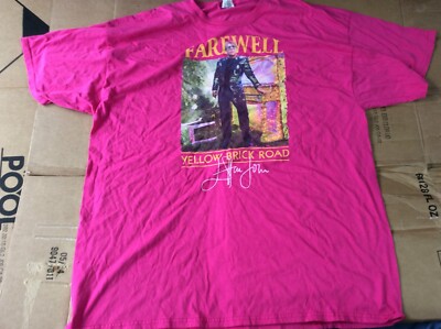 ELTON JOHN Shirt XXL 2XL PINK Farewell Yellow Brick Road Tour T- Shirt