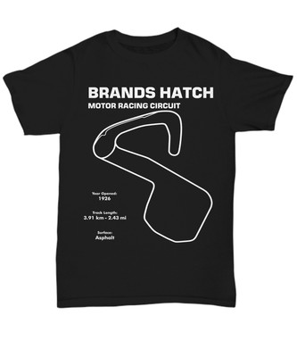 Track Outline Brands Hatch Motor Racing Circuit - Unisex Tee