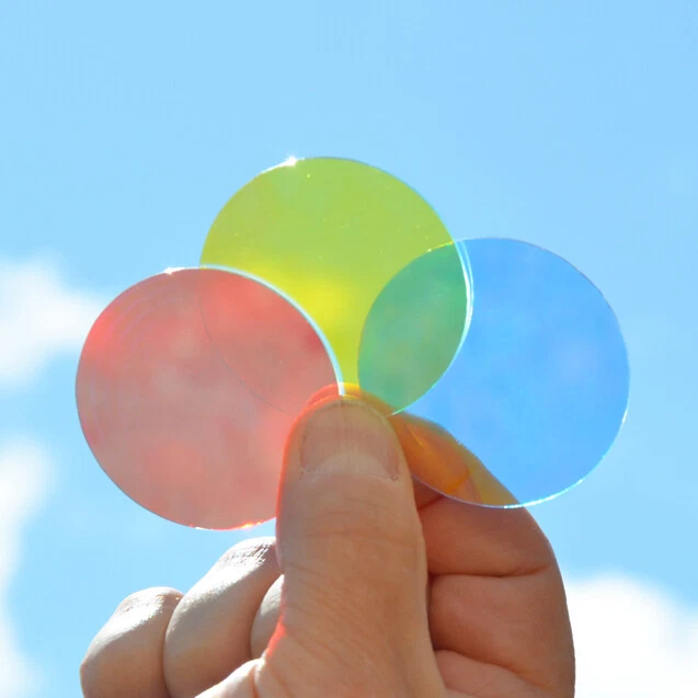 Filtro de color de 50 mm para focos - Lente de vidrio dicroico rojo Foto 2 de 4