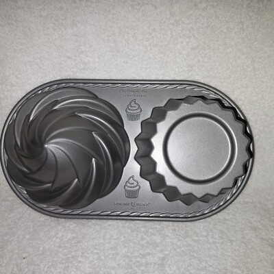 Nordic Ware Cute Cupcake Cake Pan 6 Cups 1.4 Liters Non-Stick USA Made Bakeware