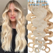 THICK 200g Wavy Tape In 100 Remy Human Hair Extensions Traceless Skin Weft