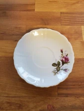 Vintage Red Rose Floral Gold Rim Saucer Fine China Japan