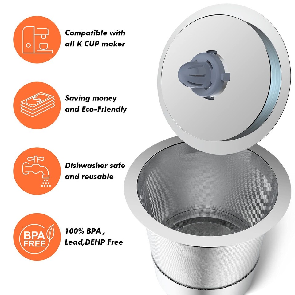 Reusable K Cups and Coffee Pods,Universal stainless steel k Cups for