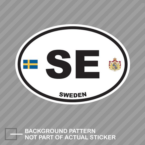 Sweden Oval Sticker Decal Vinyl Swedish Country Code Euro SE V2 EBay