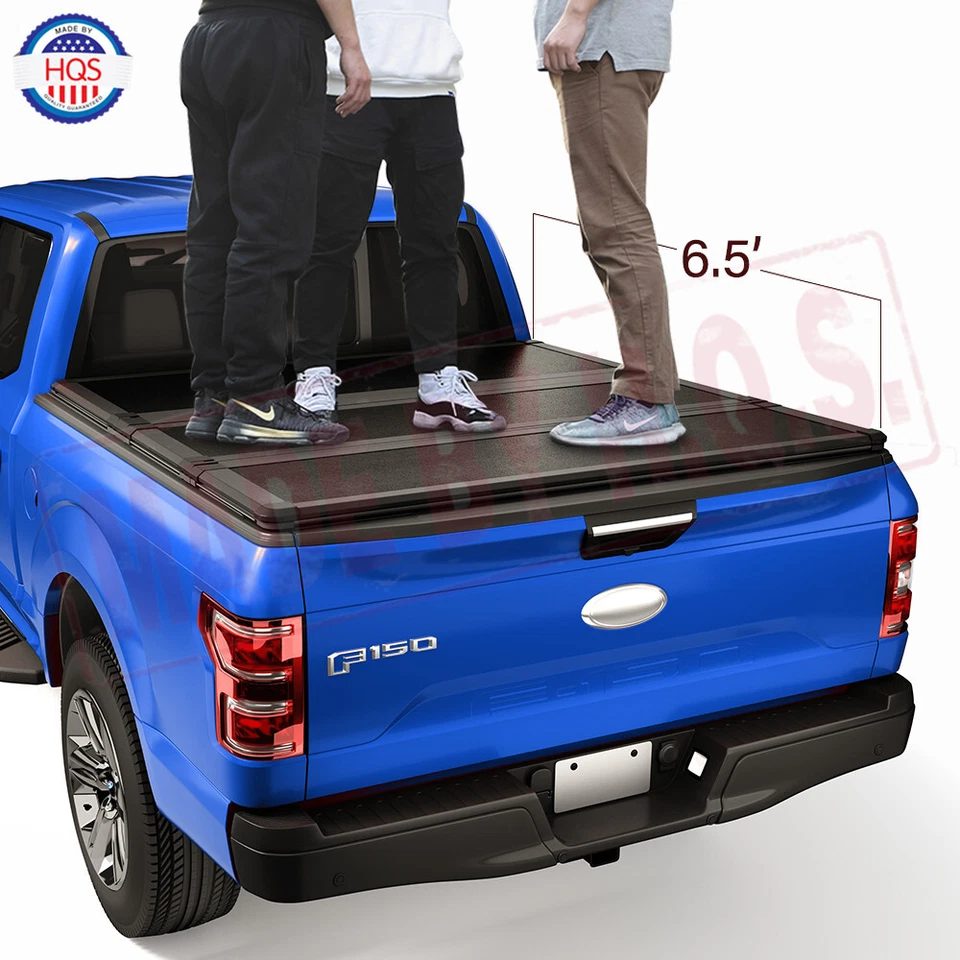6.5FT Hard Solid Tri-fold Tonneau Cover For 2019-2020 GMC Sierra 1500 6'6" Bed Foto 2 de 4