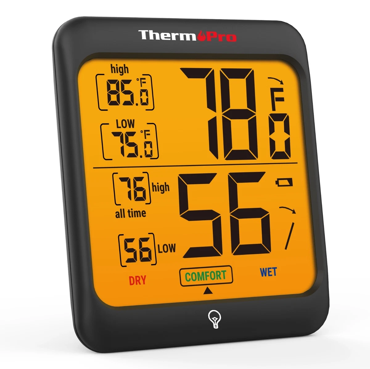 medical professional uses a thermometer and a hygrometer to show