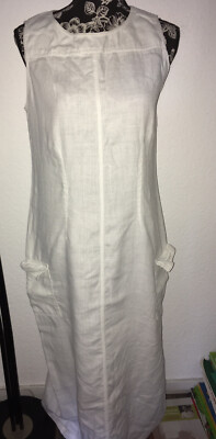 Olsen Leinenkleid lang weiß 40 100% Leinen