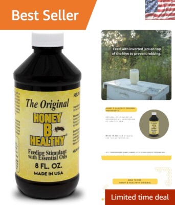 Liquid 8 oz Bee Feeding Stimulant with Essential Oils for Seasonal Hive Support