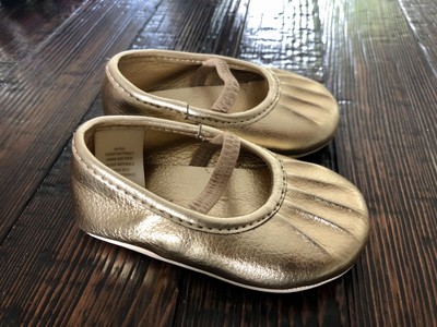 gold mary jane baby shoes