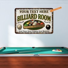 Custom Billiard Room Sign Pool Hall Decor Family Rec Room Dad Gift 108122002057