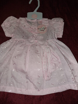 Rock a Bye Baby Sommerkleid / Höschen & Haarband  Gr. 68 - 92  Rosa  England