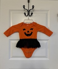 Halloween Costume 6-9 Months Girls Jack-O-Lantern Pumpkin One Piece