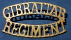 SCARCE WW1 ERA GIBRALTAR REGIMENT MILITARY SHOULDER TITLE BADGE WORLD WAR I