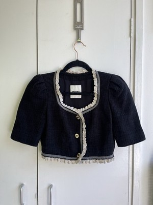 Sandro cropped tweed Black jacket size 34 / XS