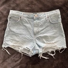 Urban Outfitters BDG 牛仔牛仔短裤高腰女友蓝色 28 码