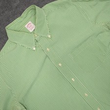 Brooks Brothers Mens Traditional Fit Button Down Shirt Size 16 1/2 17 Green