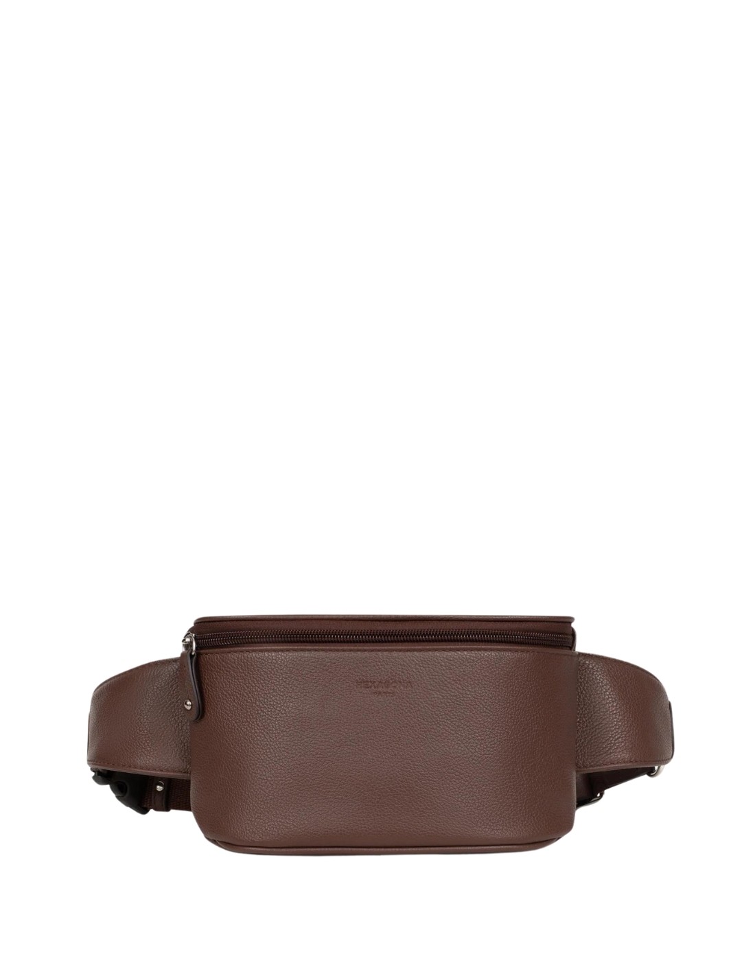 Sac banane Hexagona Chocolat 61307 en cuir pour homme et femme 22 cm