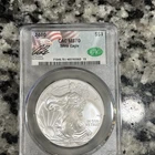 2010 $1 AMERICAN SILVER EAGLE CAC MS70 RON DRZEWUCKI HAND SIGNED LABEL