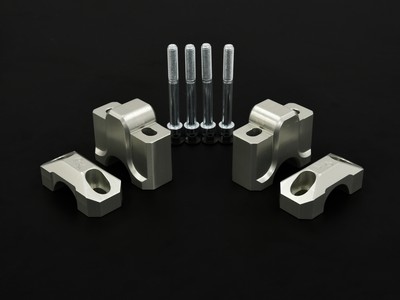 Zieger Universale Moto Riser Manubrio 40 MM per 28 MM Manubrio IN Argento