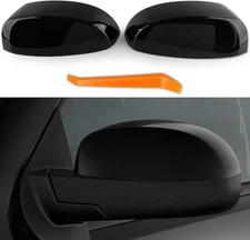 Pair Side Mirror Cover Upper Half Cap for 2007-2014 Chevy Tahoe Black 