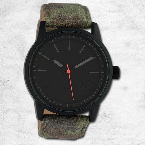 Oozoo C10537 - Orologio Uomo Con Cinturino In Pelle - Cassa 48mm Nera Opaca, Quadrante Verde Scuro - Movimento Quarzo Miyota