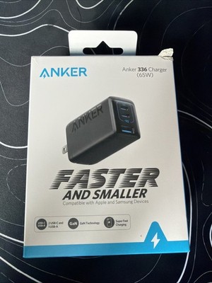 Anker - 336 65W Super Fast GaN Wall Charger - 2 USBC 1 USB-A - Black