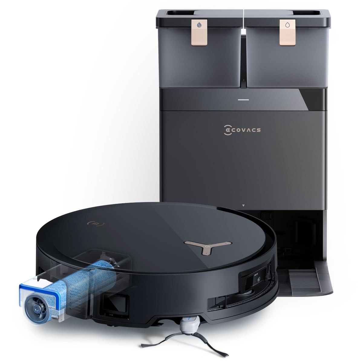 ECOVACS DEEBOT X8 PRO OMNI Robot Vacuum and Mop, 18000Pa, OZMO ROLLER Black