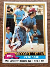 Pete Rose 1981 Topps Record Breaker #205 Philadelphia Phillies Reds MLB
