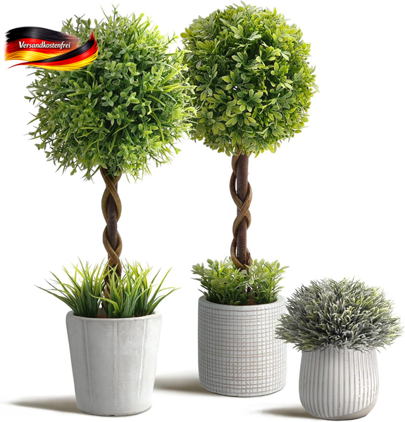 Kunstpflanzen 35 Cm Set FüR Wohnzimmer BüRo Dekoration Langlebig Pflegeleicht-image