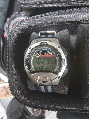 Casio W-753-1AV Moon and Tide Graph Watch 2 Time Zones 10 Year Battery New