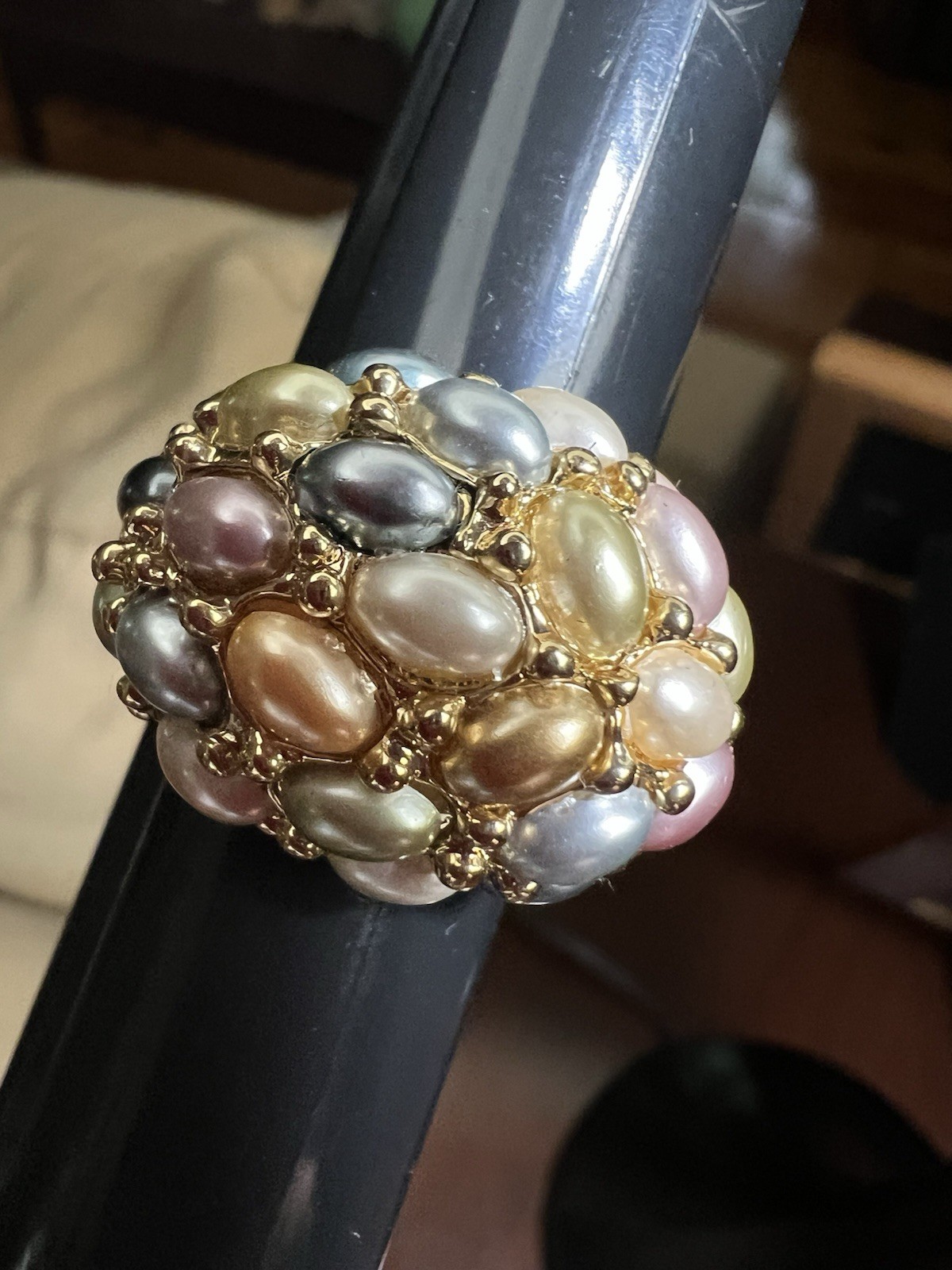 Kenneth Jay Lane Ring, Signed, Size 11, Gold Tone… - image 8