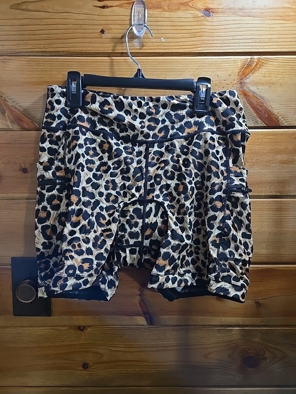 Bikewa Women's 4D Padded Bike Shorts Leopard Print Size Large 0215