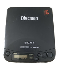 VTG Sony Discman D-121 CD Compact Player 1993 MegaBass Portable -For Parts ONLY 