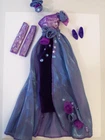 Vintage Barbie Mattel 1980s Purple Velvet Fashion Avenue  Evening Dress complete