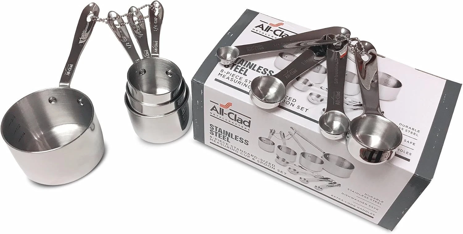All-Clad 8-Piece Stainless Steel Measuring Cup & Spoon Set - NIB Professional