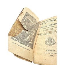 Antique 1866 Dutch Mechelsche Catechismus Catechism Onderwijzingen Book JS