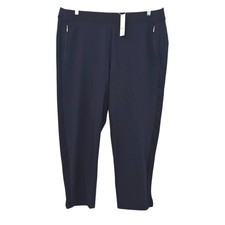 Chico's Zenergy Women's Neema Ribbed Ankle Pants Navy Blue Size 18