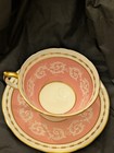 Vintage Aynsley Teacup and Saucer Pink Scroll Lace Pattern 28 Mint Bone China — photo 4