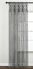 New Gray Boho Macrame Textured Cotton Window Curtain Panel Single 40" W x 84" L